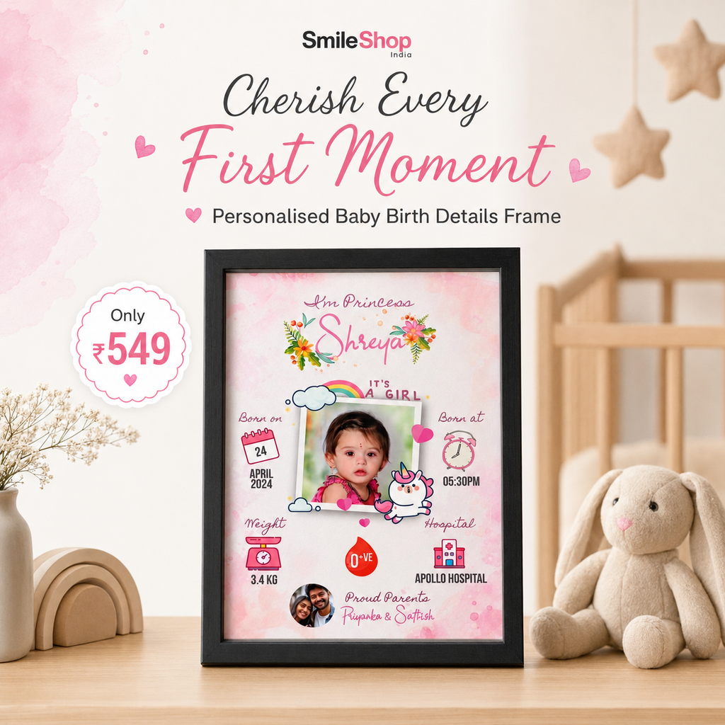 Personalised Baby Birth Details Photo Frame