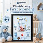 Personalised Baby Birth Details Photo Frame