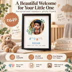 Baby Birth Keepsake Frame | Personalised Newborn Photo Frame | Boy & Girl