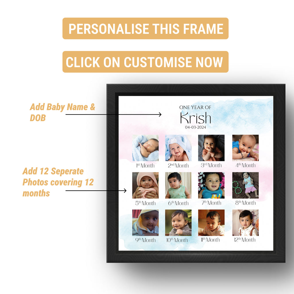 Baby 12 Months Milestone Photo Frame