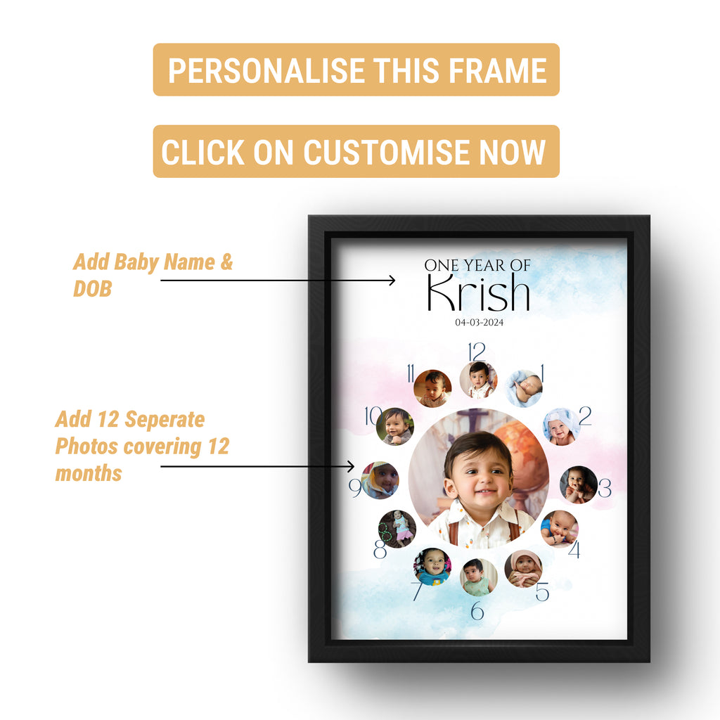 Baby 12 Months Milestone Photo Frame