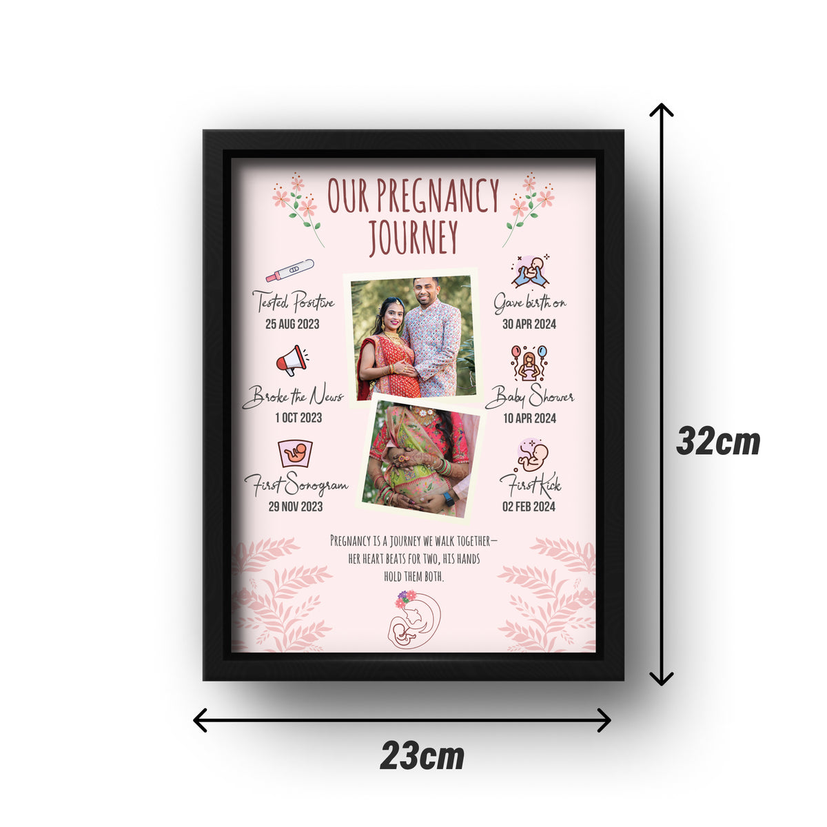 Personalized Pregnancy Journey Frame