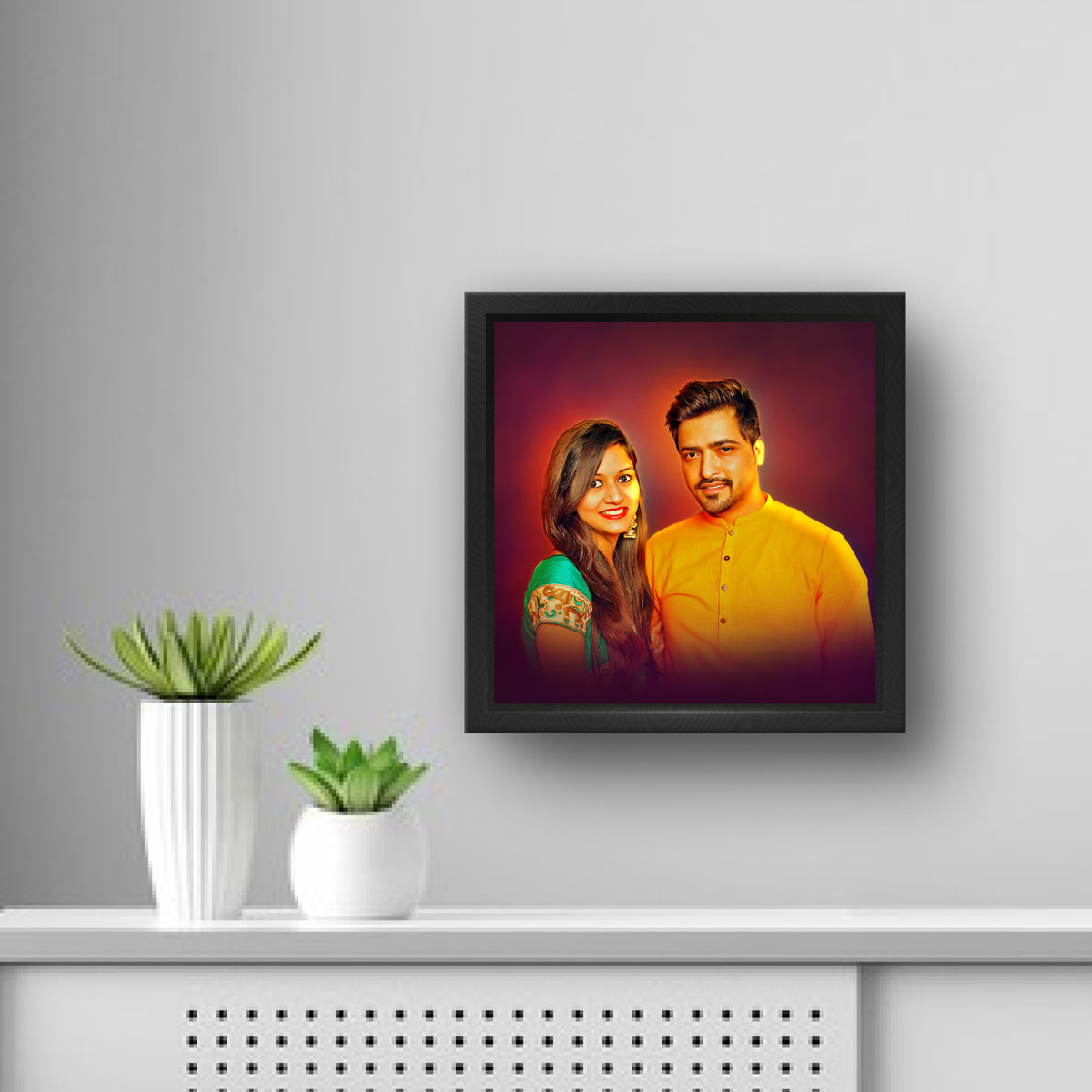 Oil Painting Effect Couple Portrait Frame