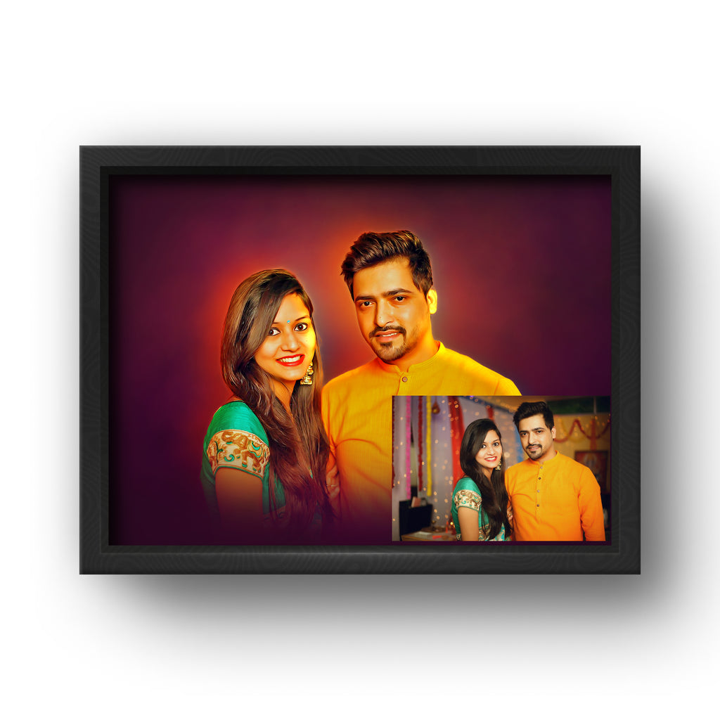 Oil Painting Effect Couple Portrait Frame