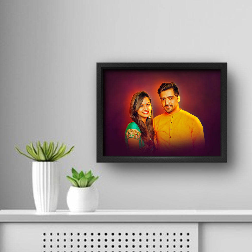 Oil Painting Effect Couple Portrait Frame