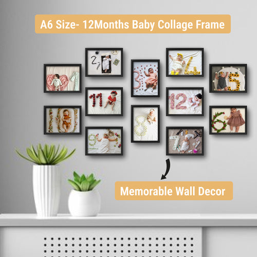 Baby 1–12 Month Milestone Photo Frame Set