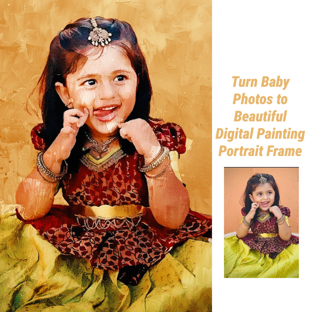 Custom Painting Effect Baby Photo Frame