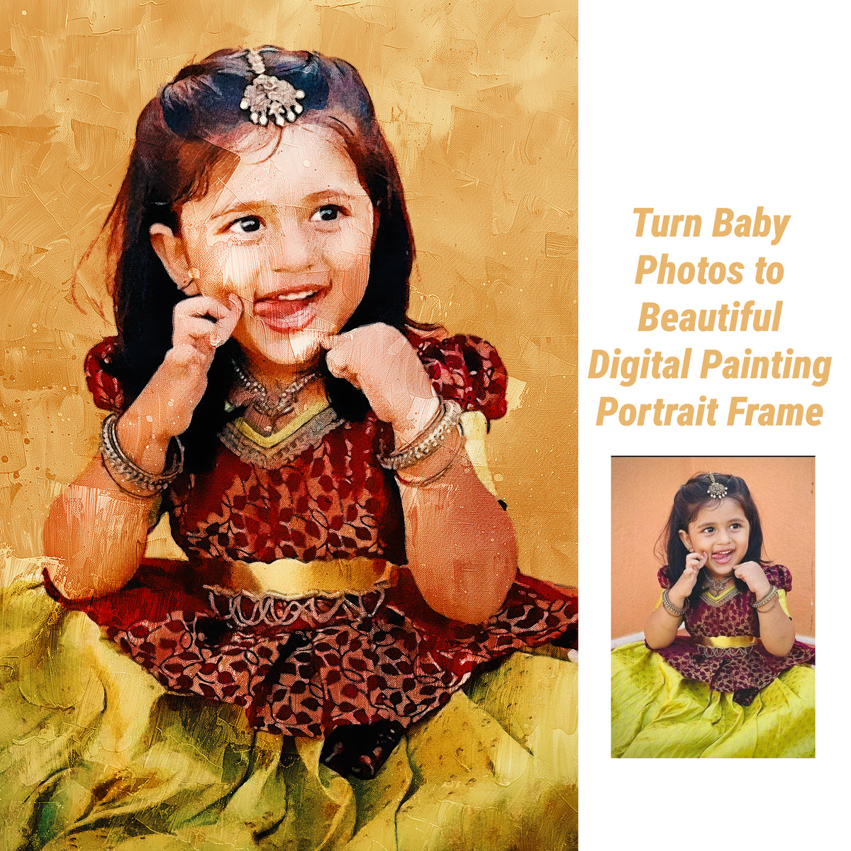 Custom Painting Effect Baby Photo Frame
