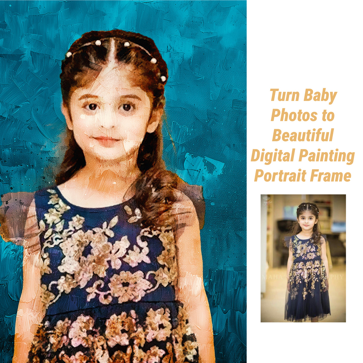 Custom Painting Effect Baby Photo Frame