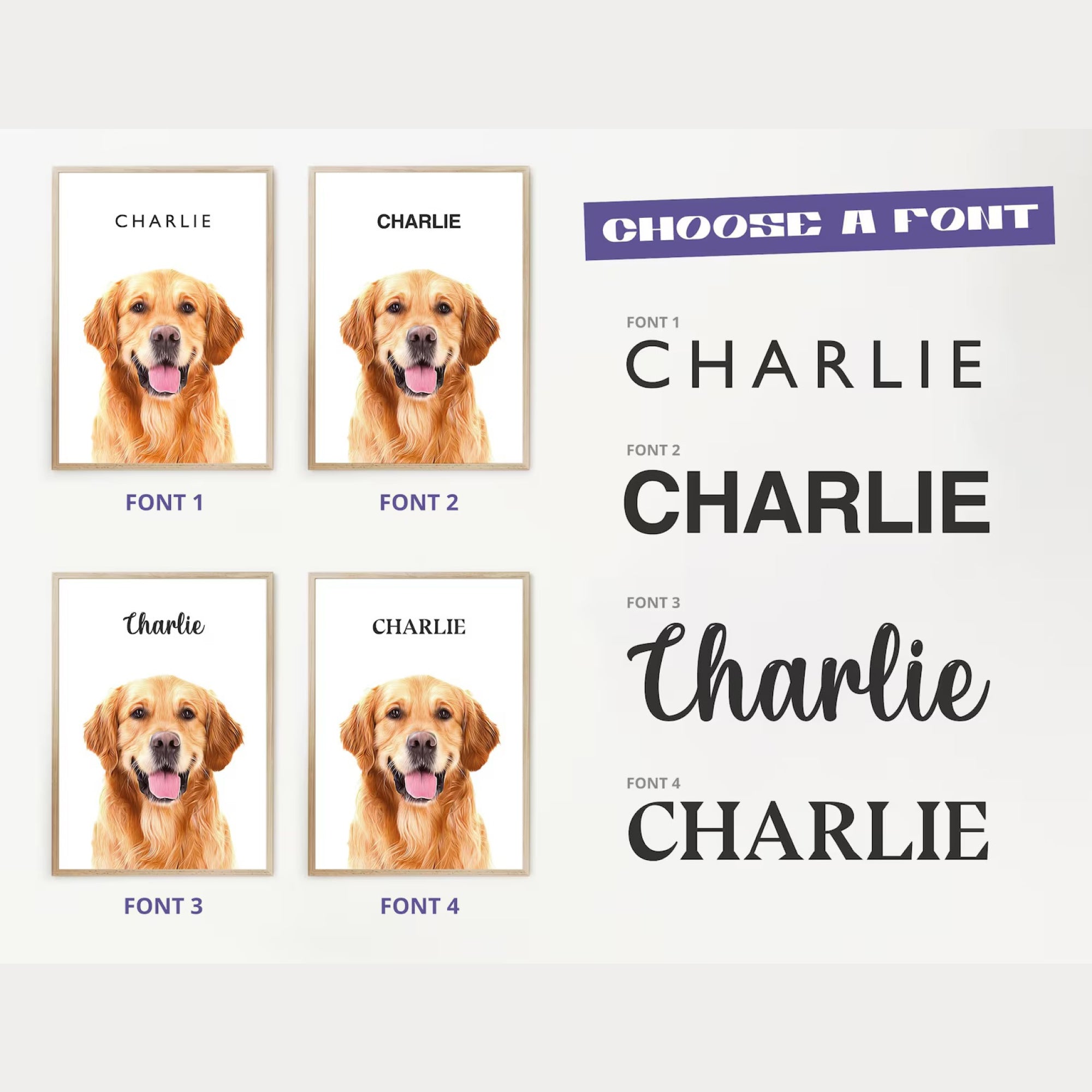 Custom Pet Portrait Photo Frame