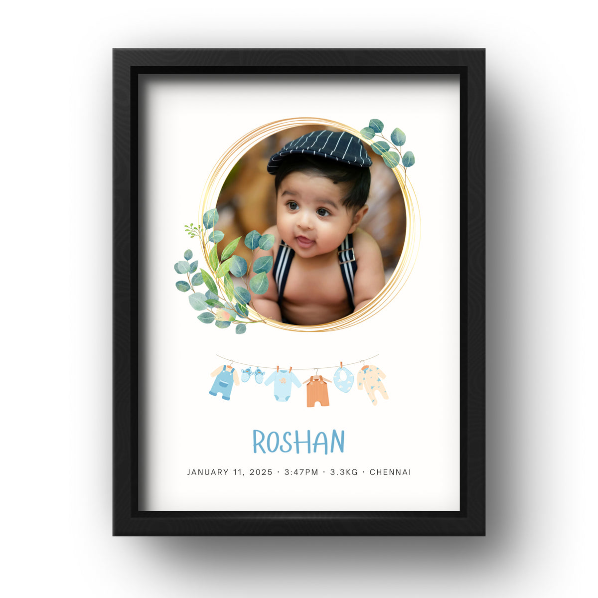 Baby Birth Keepsake Frame | Personalised Newborn Photo Frame | Boy & Girl