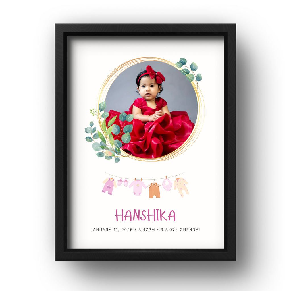 Baby Birth Keepsake Frame | Personalised Newborn Photo Frame | Boy & Girl