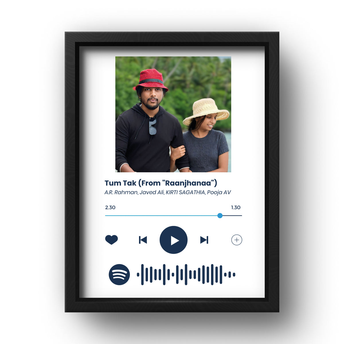 Personalized Spotify Song Frame for Couples
