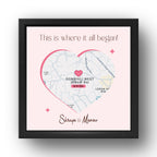 Personalized First Met Location Map Frame