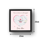 Personalized First Met Location Map Frame
