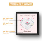 Personalized First Met Location Map Frame
