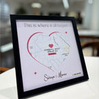 Personalized First Met Location Map Frame