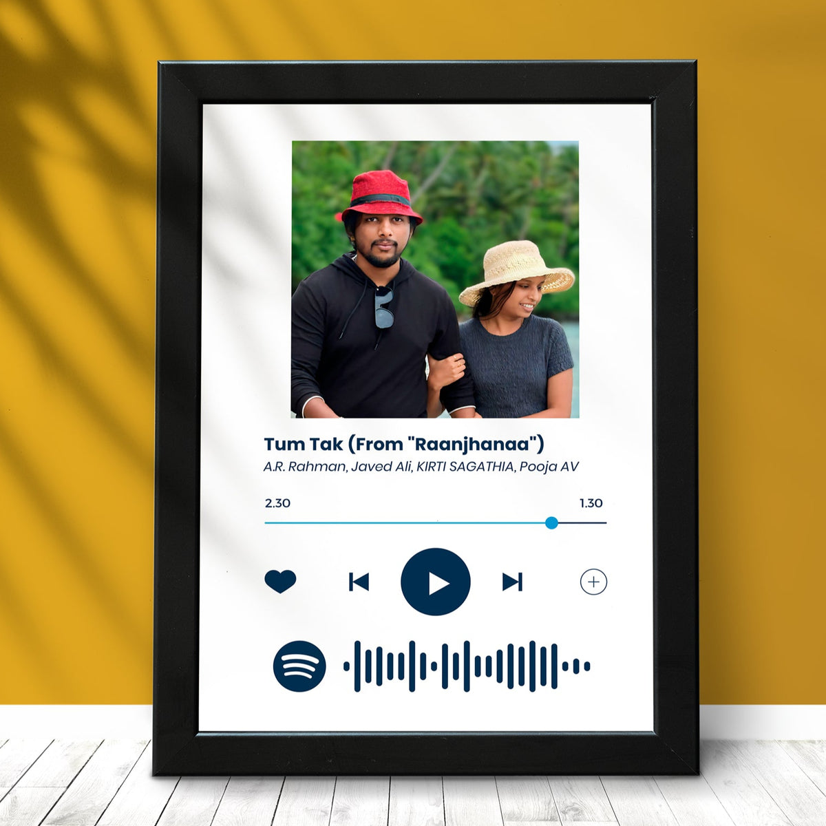 Personalized Spotify Song Frame for Couples