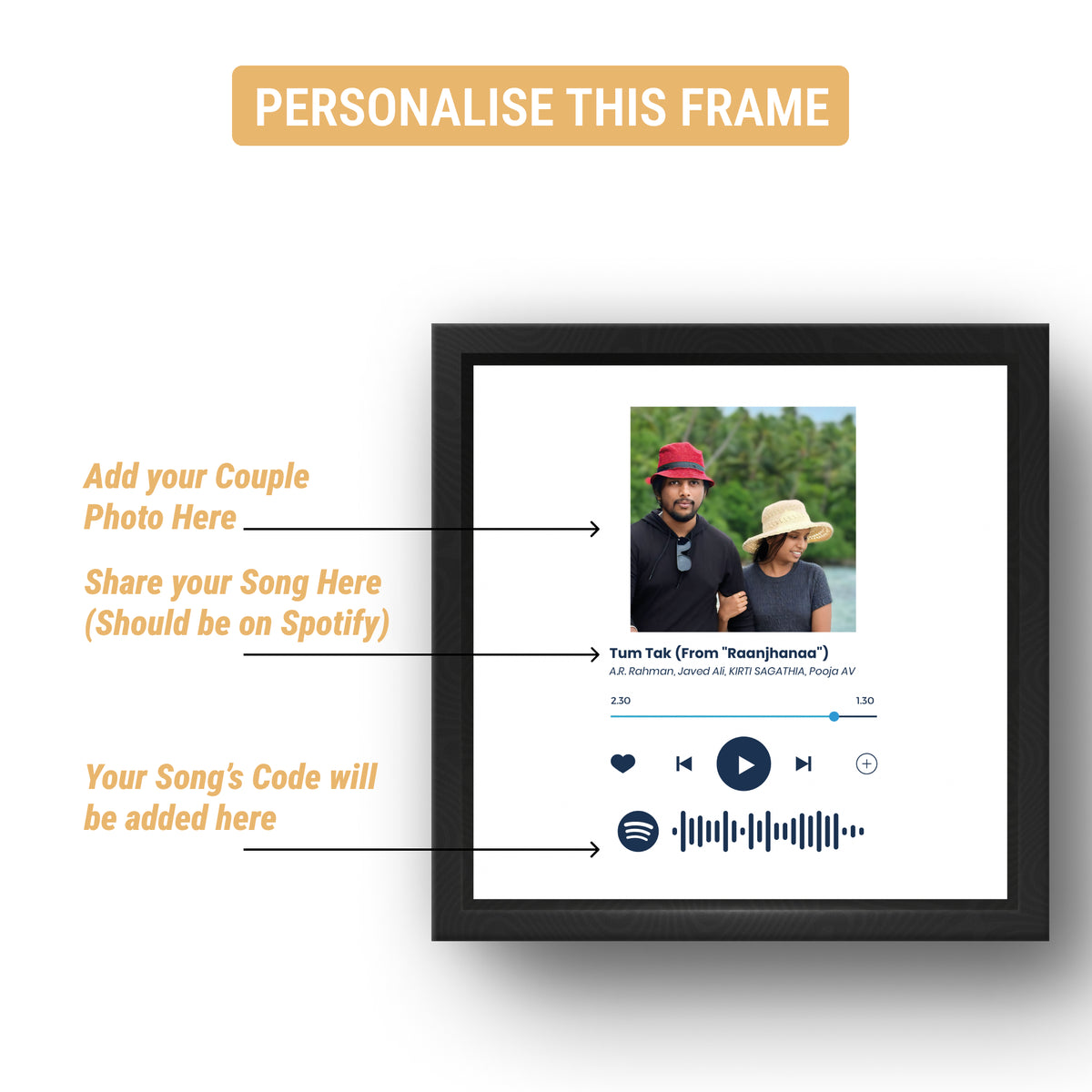 Personalized Spotify Song Frame for Couples