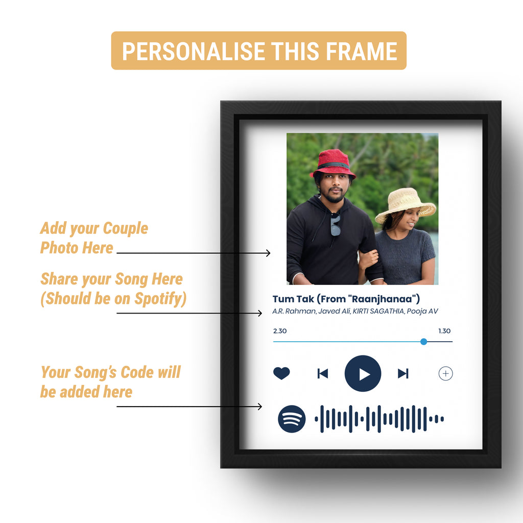 Personalized Spotify Song Frame for Couples
