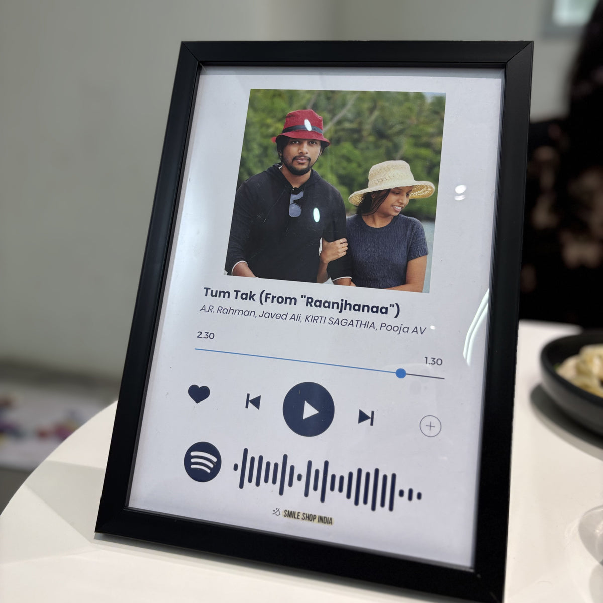 Personalized Spotify Song Frame for Couples