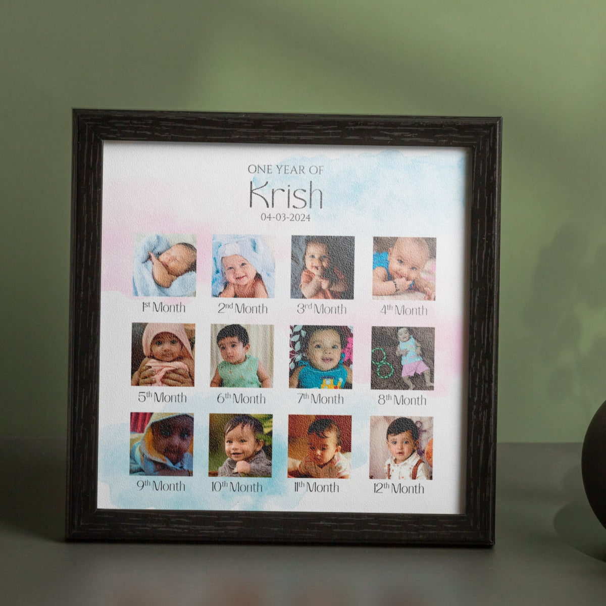 Baby 12 Months Milestone Photo Frame