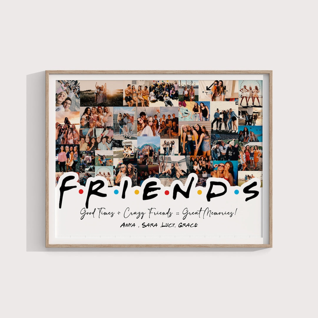 Custom BFF Heart Photo Collage - Best Friend Birthday Gift