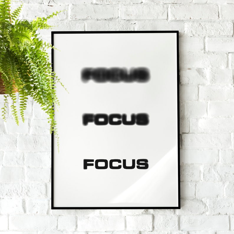 Focus Motivational Poster - White
