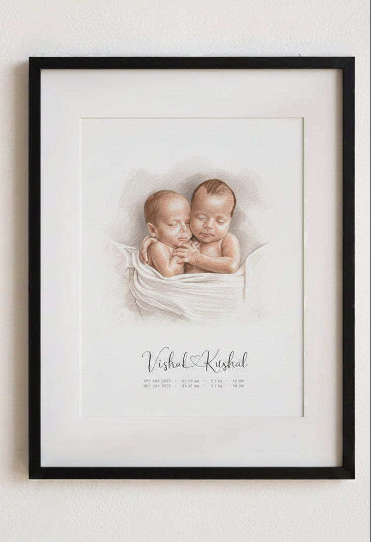 Baby Watercolour Portrait - lifestyle image 4