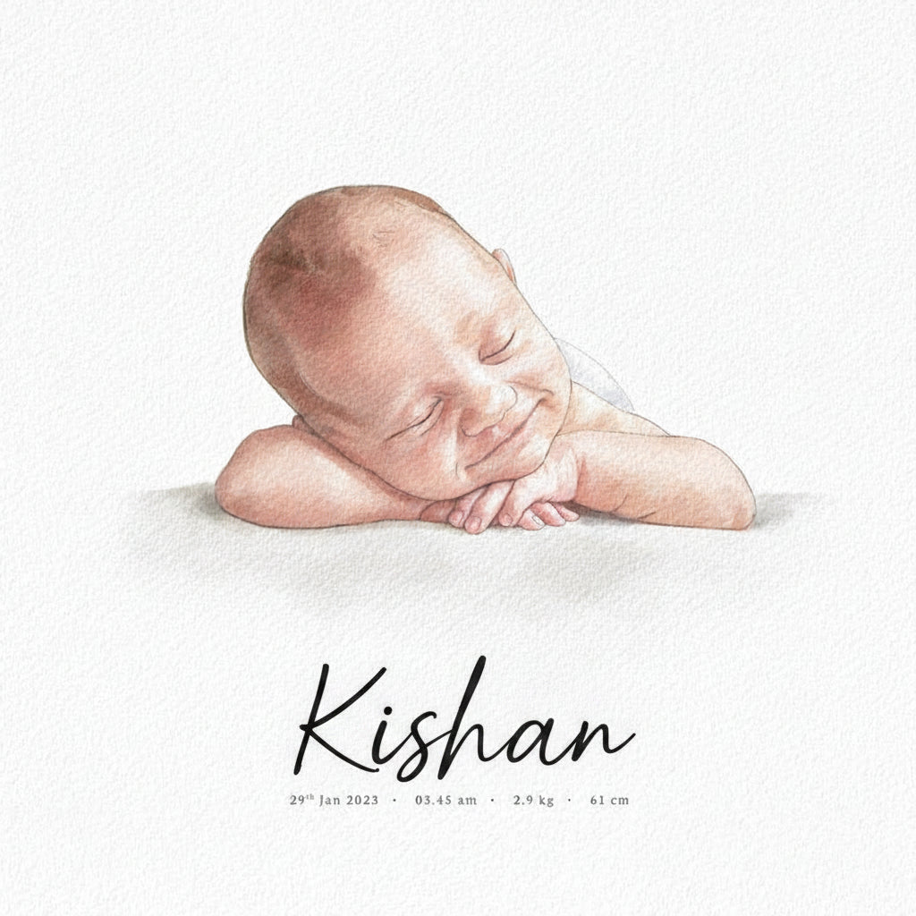 Baby Watercolour Portrait - lifestyle image 5