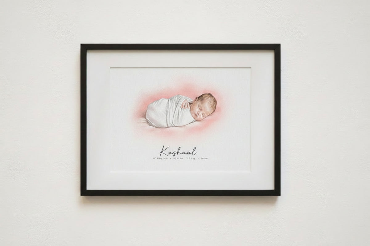 Baby Watercolour Portrait - lifestyle image 6