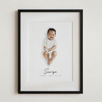 Custom Baby Watercolour Portrait - Personalised Newborn Art Print