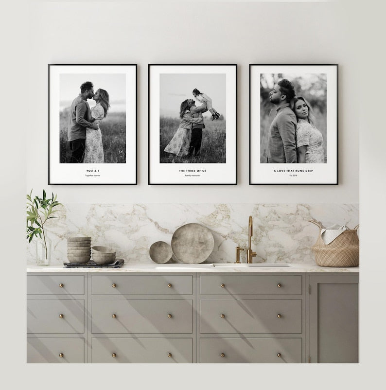 Set of 3 Personalised Custom Photo Prints - Gallery Wall Art