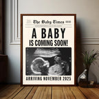 Custom Newspaper Print - Dark Wood Framed