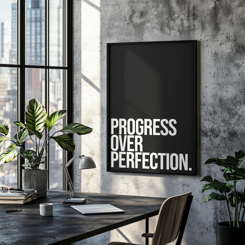 Progress Over Perfection Poster - Lifestyle image 5