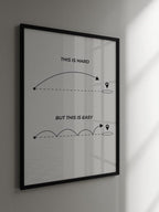 Black frame poster on wall — inspirational minimalist quote art for hallway or bedroom