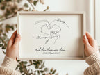 Personalised Family Hands Line Art Print - New Baby Keepsake