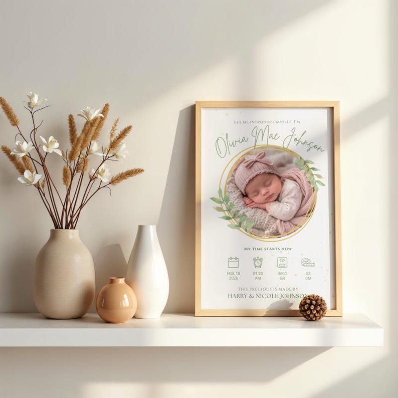 Baby Birth Stats Print - lifestyle image 4