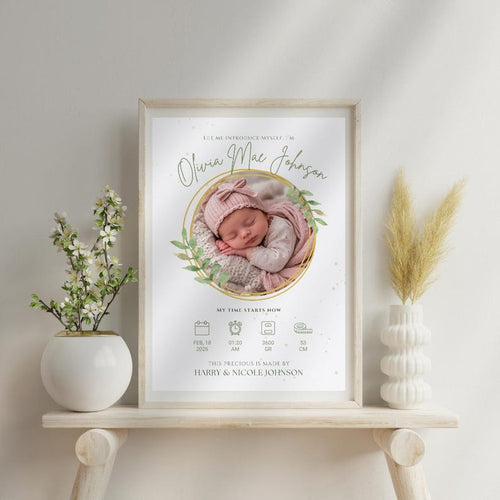 Baby Birth Stats Print - lifestyle image 2