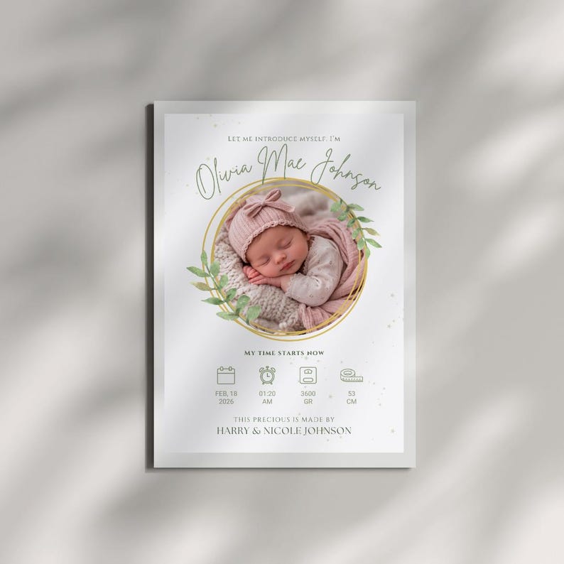 Baby Birth Stats Print - lifestyle image 5