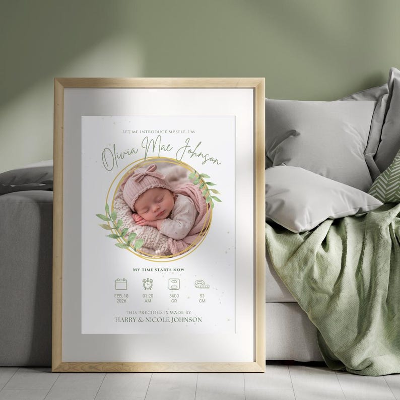 Baby Birth Stats Print - lifestyle image 3