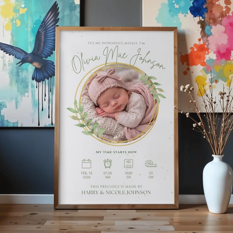 Baby Birth Stats Print - lifestyle image 6