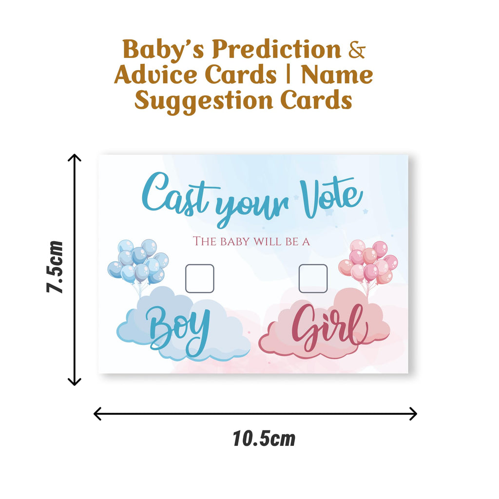 Baby Shower Prediction & Advice Cards | Cast Your Vote Game | Pack of 20, 50, 100
