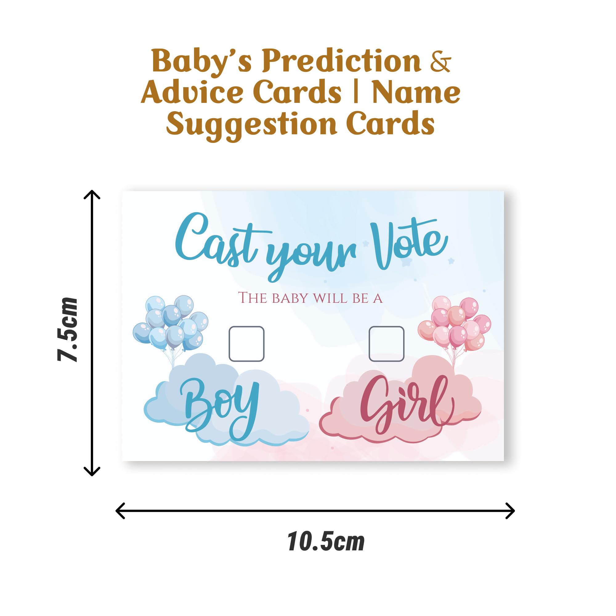 Baby Shower Prediction & Advice Cards | Cast Your Vote Game | Pack of 20, 50, 100