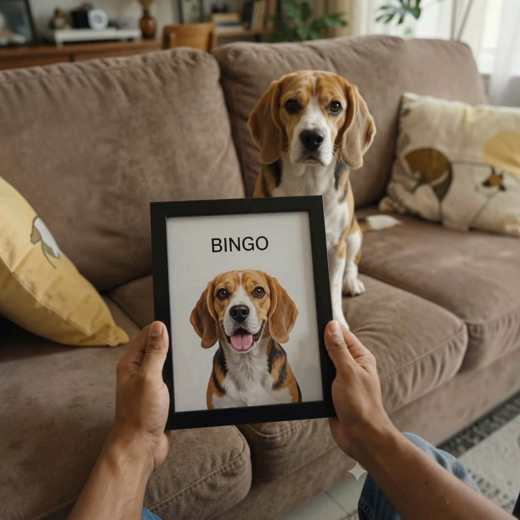 Custom Pet Portrait Photo Frame