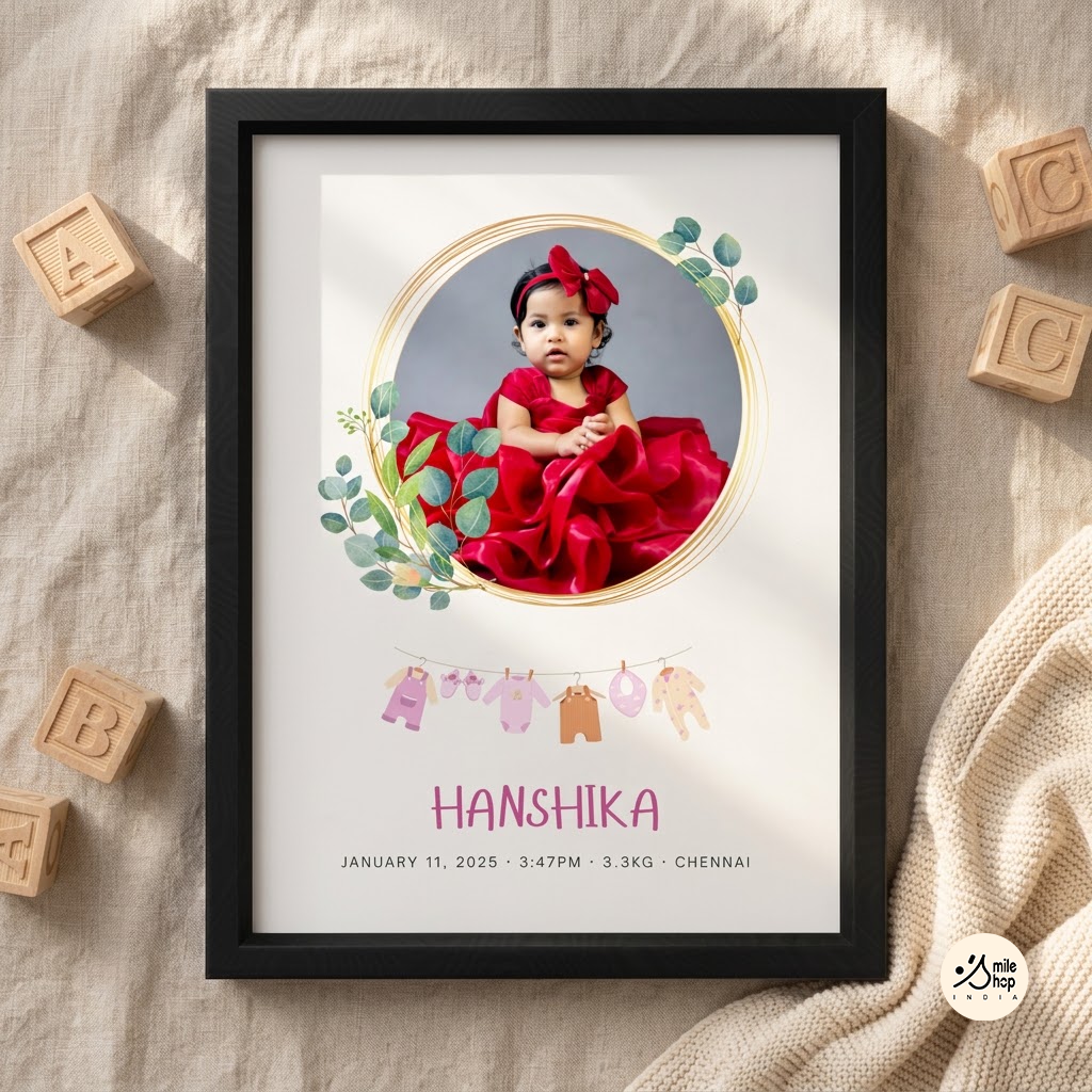 Baby Birth Keepsake Frame | Personalised Newborn Photo Frame | Boy & Girl