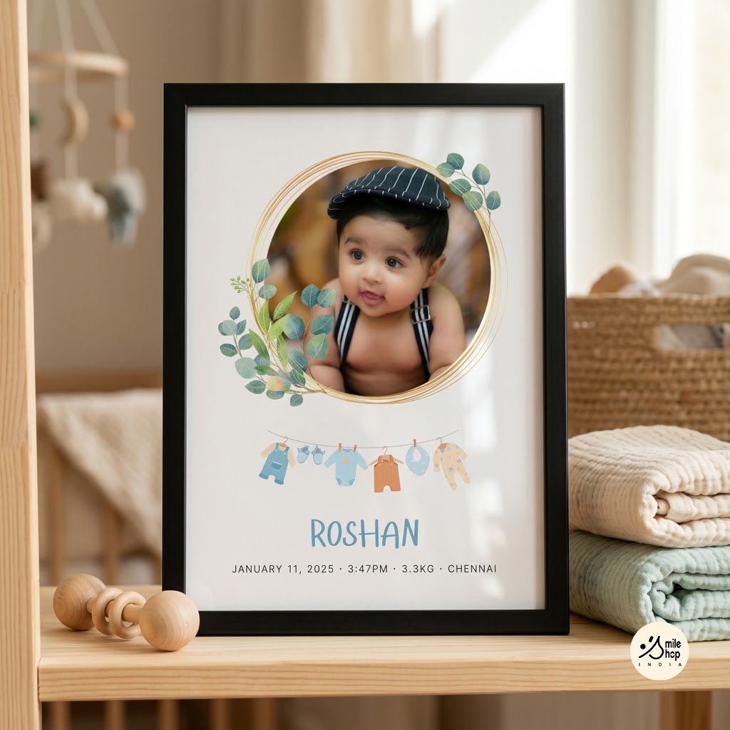 Baby Birth Keepsake Frame | Personalised Newborn Photo Frame | Boy & Girl