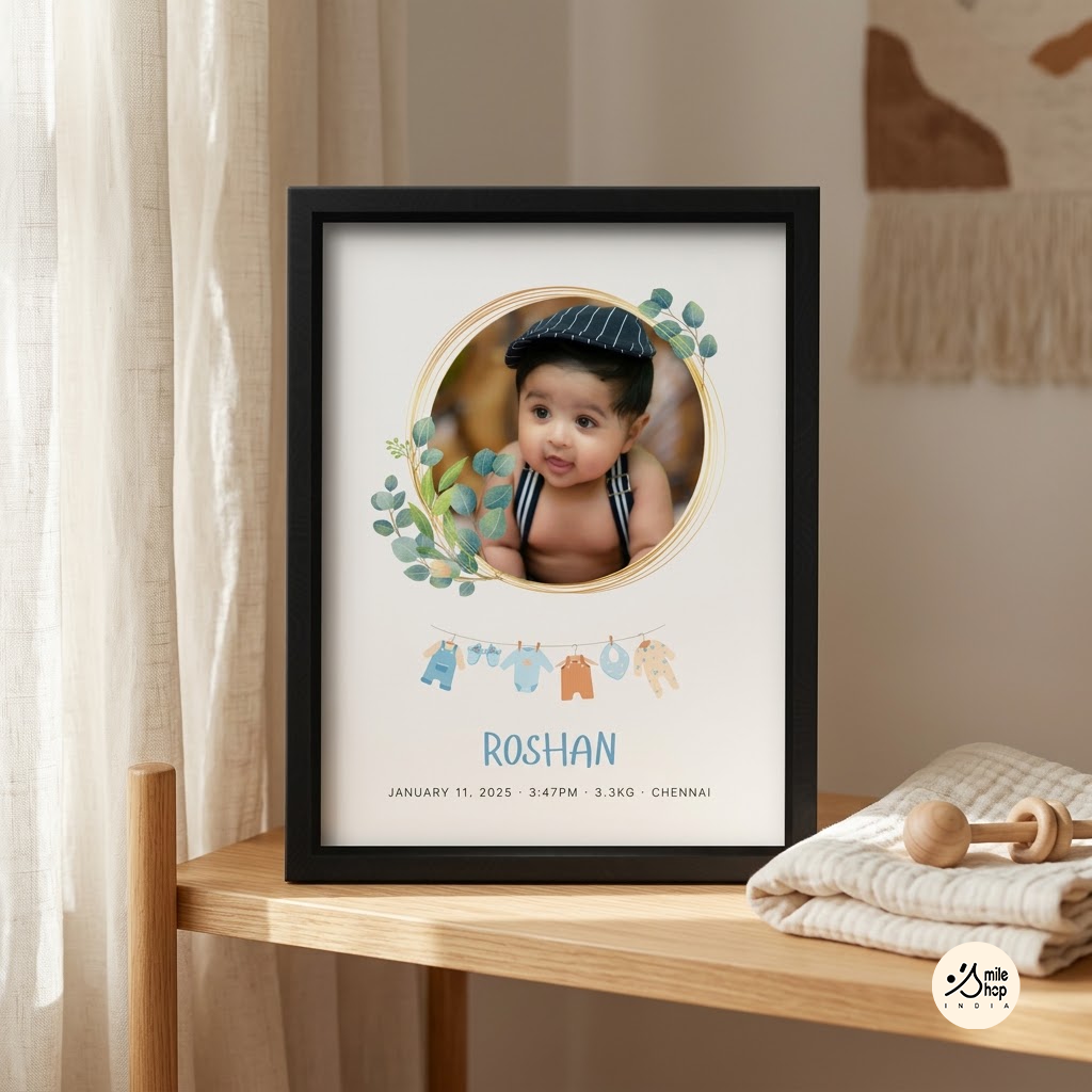 Baby Birth Keepsake Frame | Personalised Newborn Photo Frame | Boy & Girl