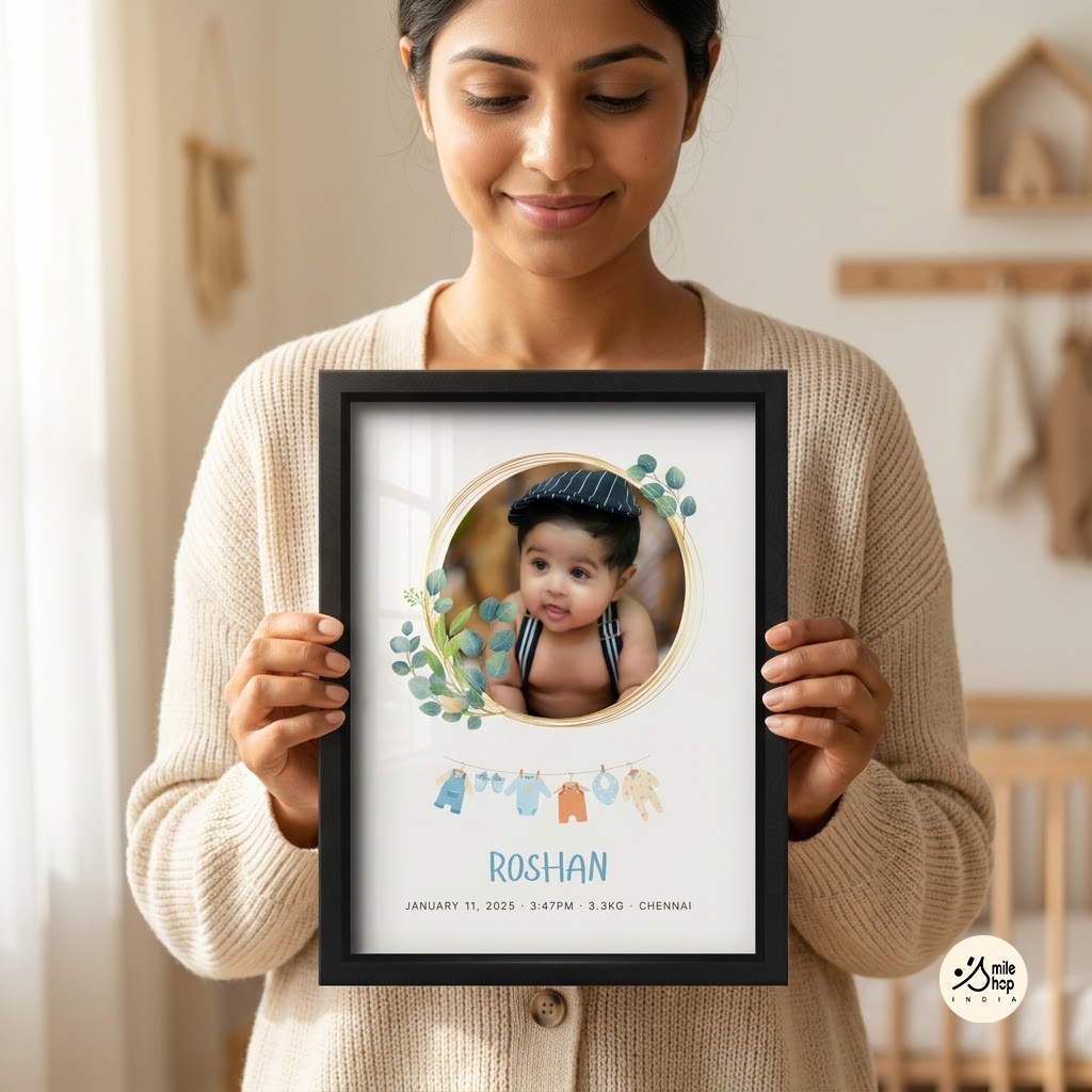 Baby Birth Keepsake Frame | Personalised Newborn Photo Frame | Boy & Girl