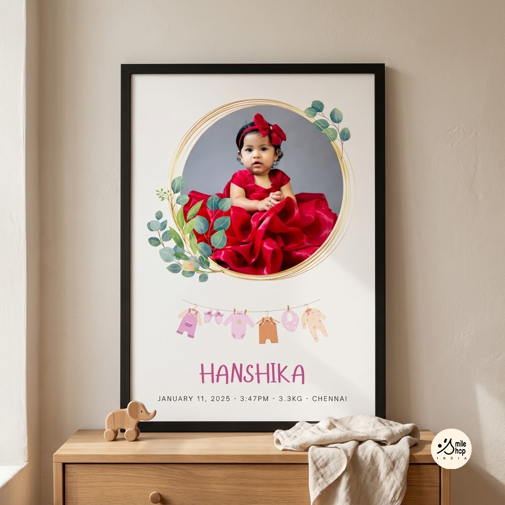 Baby Birth Keepsake Frame | Personalised Newborn Photo Frame | Boy & Girl